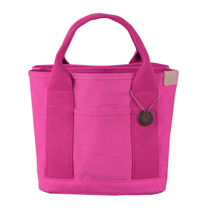 Rose red Canvas Lunch Tote Bag - Stylish Handbag with Multiple Compartments for Women