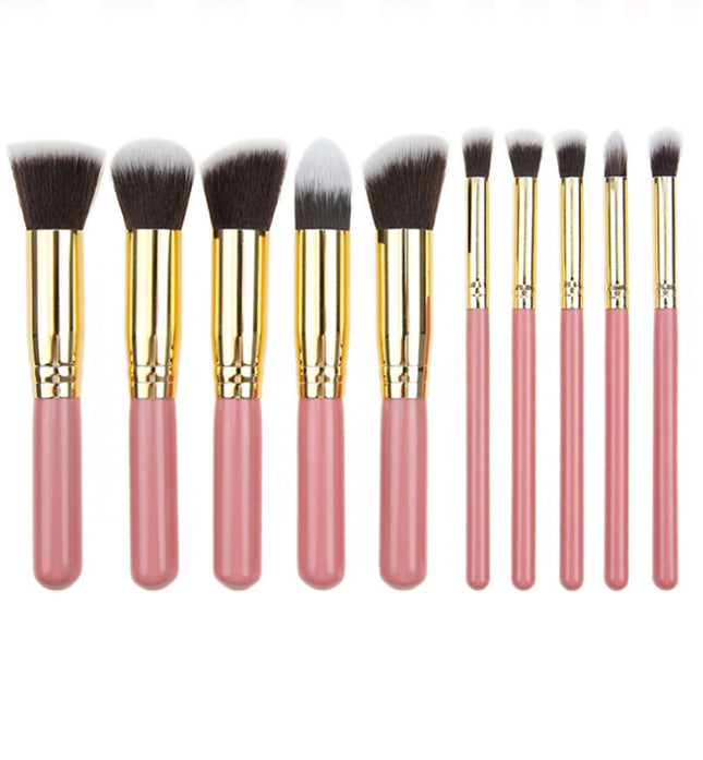 10-Piece Pink gold Makeup Brush Set