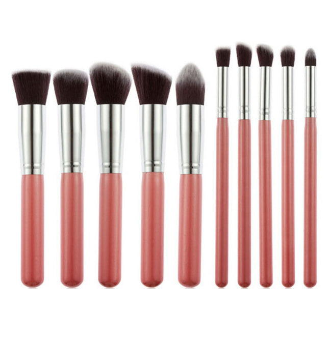 10-Piece Pink silver Makeup Brush Set