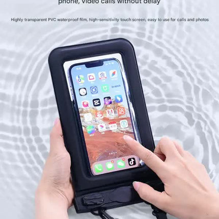 IPX8 Waterproof Phone Pouch with Inflatable Floating Layer,Touchscreen Dry Bag for Swimming(yellow)