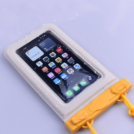 IPX8 Waterproof Phone Pouch with Inflatable Floating Layer,Touchscreen Dry Bag for Swimming(yellow)