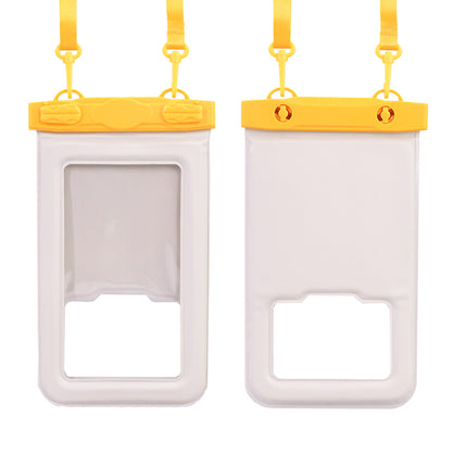 IPX8 Waterproof Phone Pouch with Inflatable Floating Layer,Touchscreen Dry Bag for Swimming(yellow)