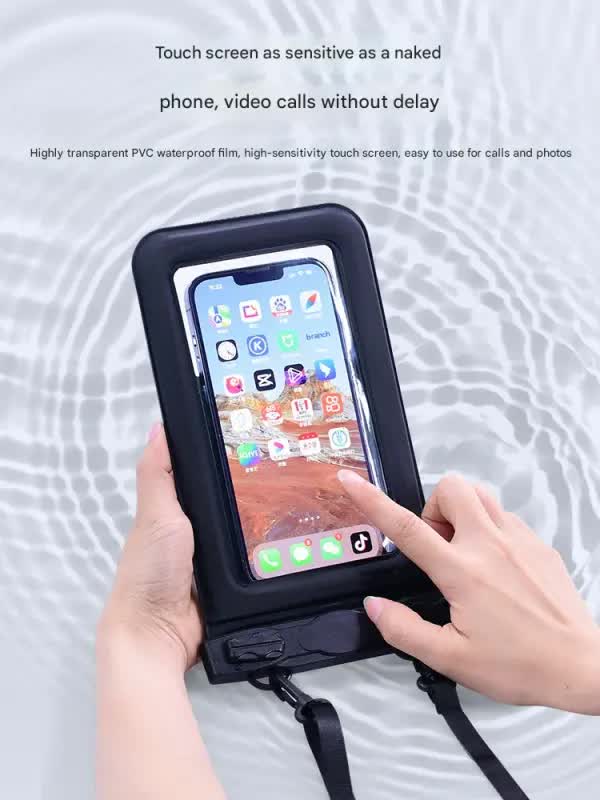 IPX8 Waterproof Phone Pouch with Inflatable Floating Layer Touchscreen Dry Bag for Swimming(white) – product detail
