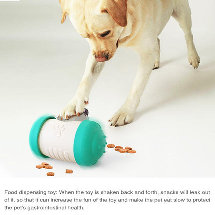 Pet Tumbler Treat Dispenser Ball,Interactive Feeding Toy for Dogs and Cats(Blue and White)