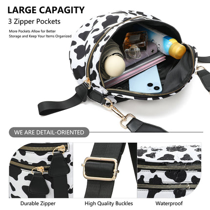 Oxford Cloth Crossbody Bag Large Capacity Shell-Shaped Fanny Pack with Adjustable Strap(Brown plaid) – product detail