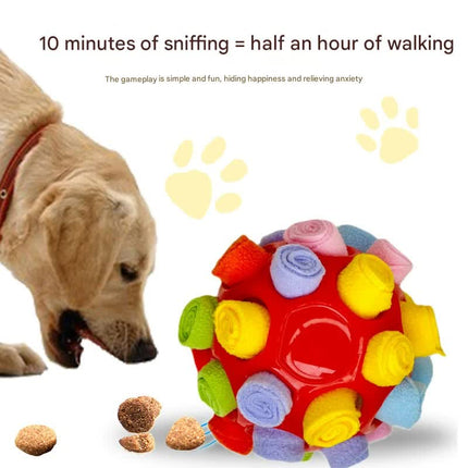 Rubber Snuffle Ball for Pets,Interactive Hollow Treat-Hiding Toy for Dogs and Cats(Blue)