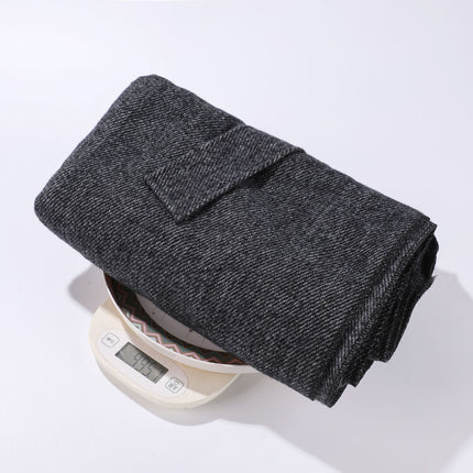 Solid Knit Poncho Shawl,Warm Fall/Winter Cape with Slit and Crossbar Design(Black)