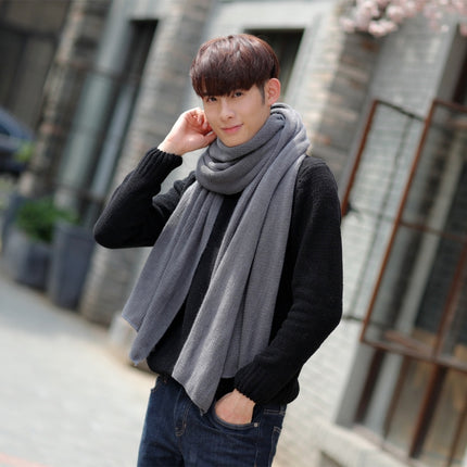 Red Imitation Cashmere Solid Scarf - Warm Winter Shawl for Men and Women