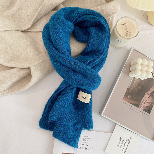 Blue Cozy Knit Scarf