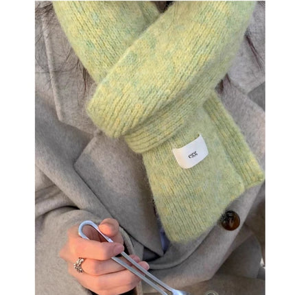 Gray Cozy Knit Scarf - Soft Wool-Blend Winter Neck Wrap, Warm and Stylish