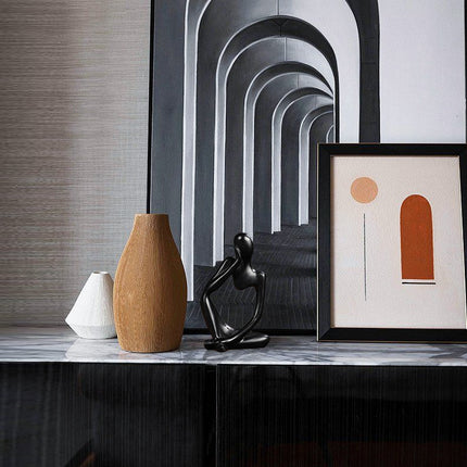 Nordic Abstract Resin Figurine - Modern Minimalist Home Decor Sculpture(Black)