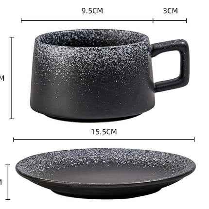 Vintage Ceramic Coffee Cup and Saucer Set - Elegant Afternoon Tea Set(Snow)