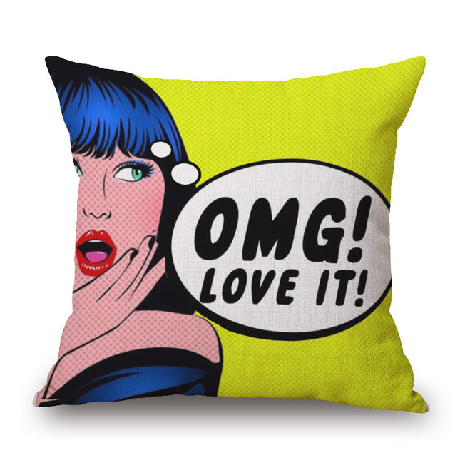 Pop Art Graphic Throw Pillow