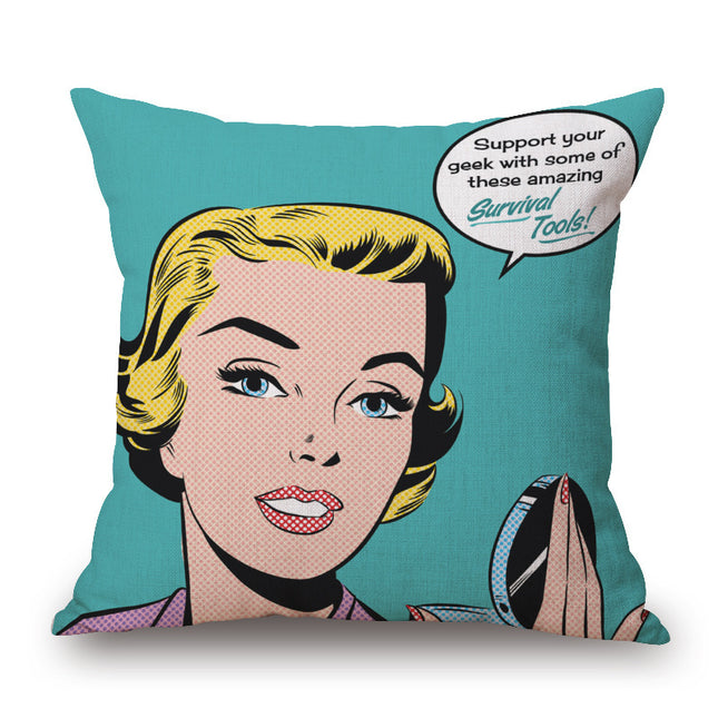 Pop Art Graphic Throw Pillow
