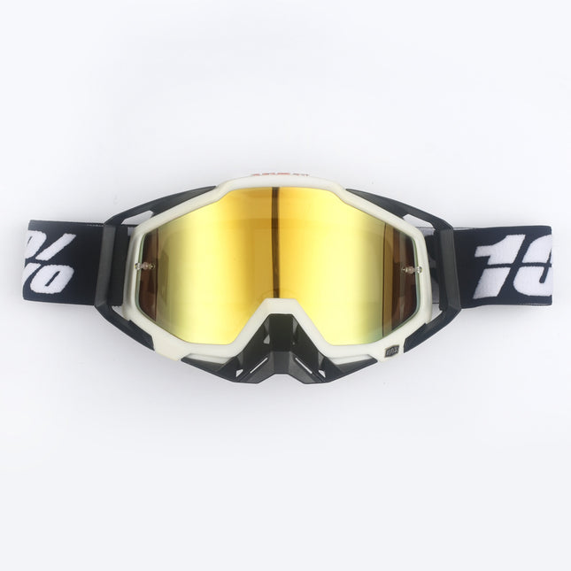 White Black Motorcycle Goggles