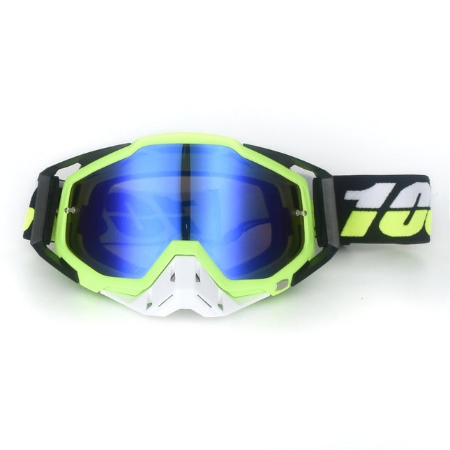 Green and white Motorcycle Goggles