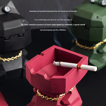 Hippo Ashtray with Lid - Stylish Geometric Decor for Home and Office(Green)