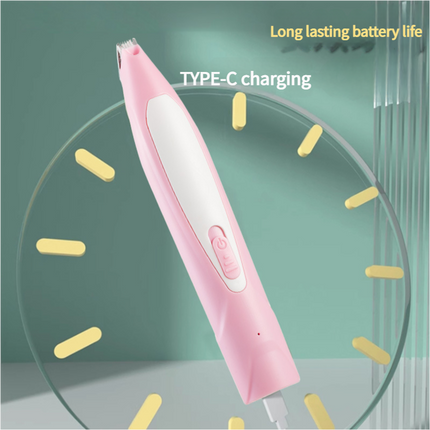 Electric Pet Hair Clipper with Type-C Charging, LED Light, and Grooming Accessories(Purple)