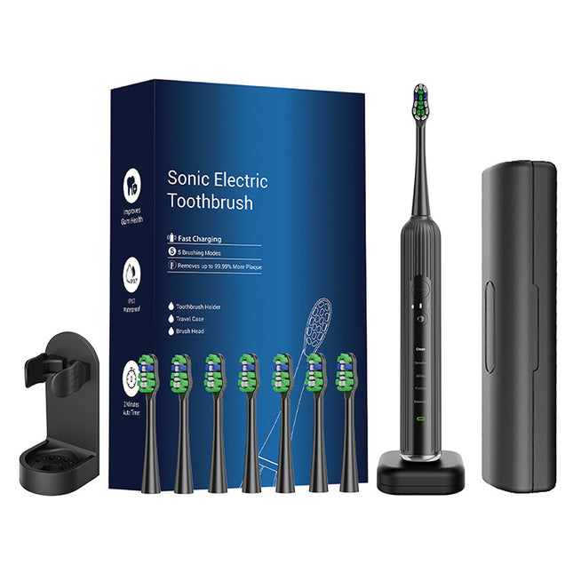 Advanced Electric Toothbrush with 5 Modes and 8 Brush Heads(Black) V888-ELOSUNG25645