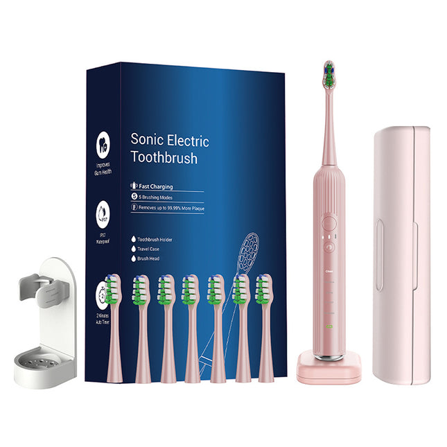 Advanced Electric Toothbrush with 5 Modes and 8 Brush Heads(Pink) V888-ELOSUNG25646