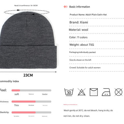 Premium Warm Beanie with Silk Satin Lining(Dark Gray)