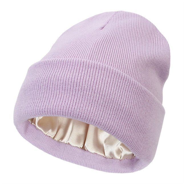 Premium Warm Beanie with Silk Satin Lining(Purple) V888-ELOSUNG25651