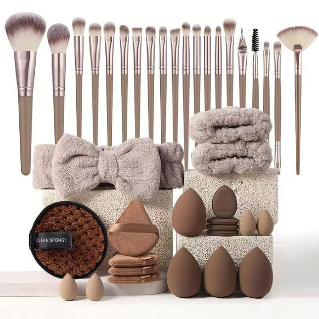 40-Piece Ultimate Beauty Tool Kit for Face Cleansing and Makeup(Brown) V888-ELOSUNG25659