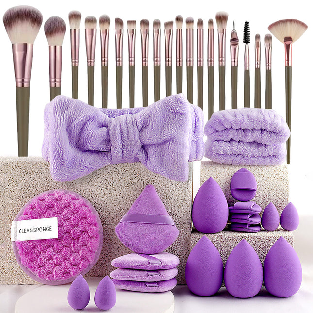 40-Piece Ultimate Beauty Tool Kit for Face Cleansing and Makeup(purple) V888-ELOSUNG25660