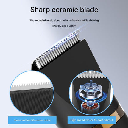 3-in-1 Men's Electric Body Groomer & Hair Clipper Kit - Waterproof, USB-C Rechargeable with Charging Dock(black)