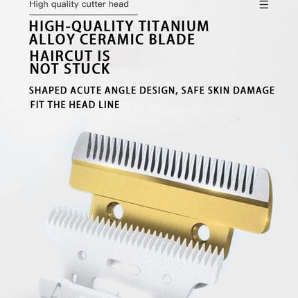 Professional Pet Grooming Hair Clipper Kit - Rechargeable, Low Noise, with Ceramic Blades & 5-Speed Adjustment(Platinum)
