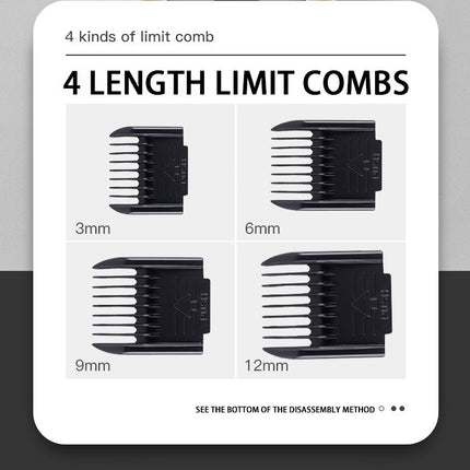Professional Pet Grooming Hair Clipper Kit - Rechargeable, Low Noise, with Ceramic Blades & 5-Speed Adjustment(Platinum)