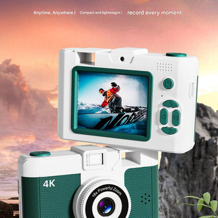 Compact 4K Digital Camera - 50MP, 16x Zoom, 2.4-inch IPS Screen, WiFi & Fill Light - Retro CCD Style(Purple)
