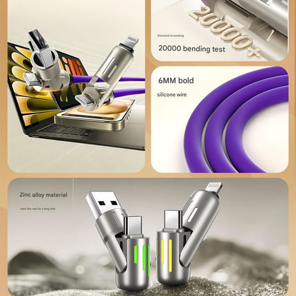 Universal PD Fast Charging Cable with LED Indicator – shape and profile