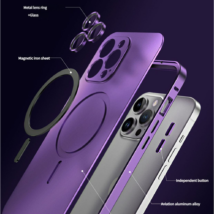 Innovative Detachable Backplate Case for iPhone 14 Pro Max with Strong MagSafe Compatibility(Purple)