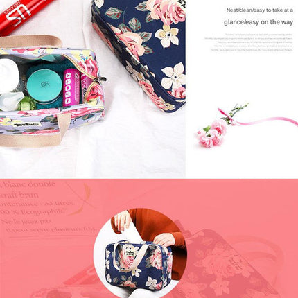 Versatile Portable Handled Bag - Durable Waterproof Fabric, Ideal for Toiletries, Lunch & Travel(Light blue white bear)