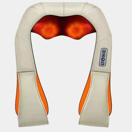 Deep Kneading Shiatsu Neck & Shoulder Massager with Heat - USB Rechargeable Ergonomic Design(Beige)