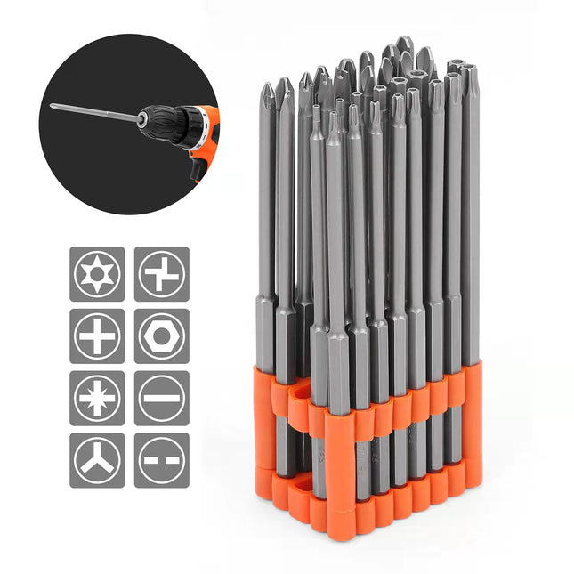 32-Piece Extra Long Screwdriver Bit Set