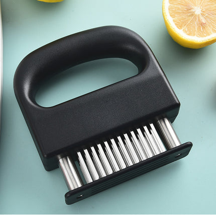 Professional Meat Tenderizer Tool - 48 Stainless Steel Blades with Safety Lock & Ergonomic Handle