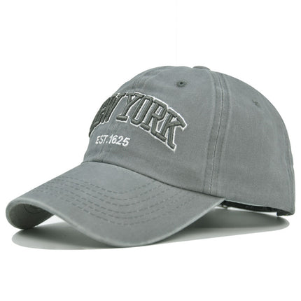 Vintage New York Est. 1625" Washed Cotton Baseball Cap - Adjustable & Unisex(Gray)"