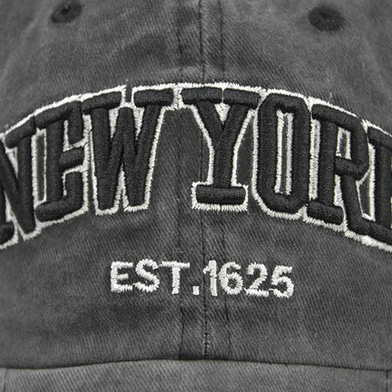 Vintage New York Est. 1625" Washed Cotton Baseball Cap - Adjustable & Unisex(Khaki)"