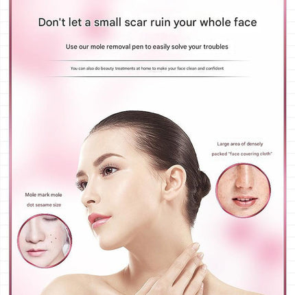 Professional 9-Level Skin Tag & Mole Remover Pen - USB Rechargeable with LED Display & Multiple Needles(pink)