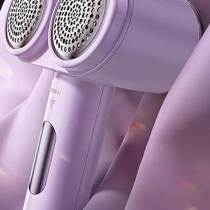 Dual-Head Electric Lint Remover - USB-C Rechargeable, LED Display, 6-Size Honeycomb Mesh(Purple)