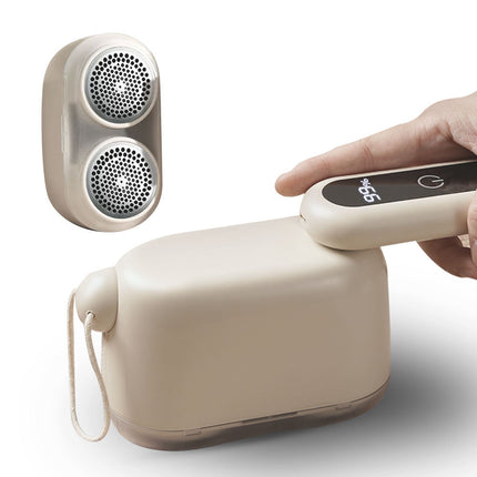 Compact Electric Lint Remover with LED Display & Dual Head - USB Rechargeable(yellow)