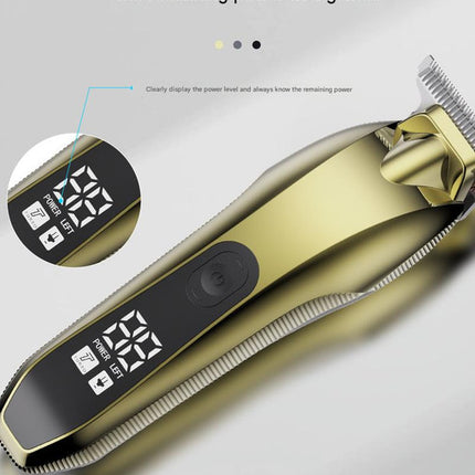 Professional Electric Hair Clipper & Beard Trimmer - USB Rechargeable, LED Display(Gray)