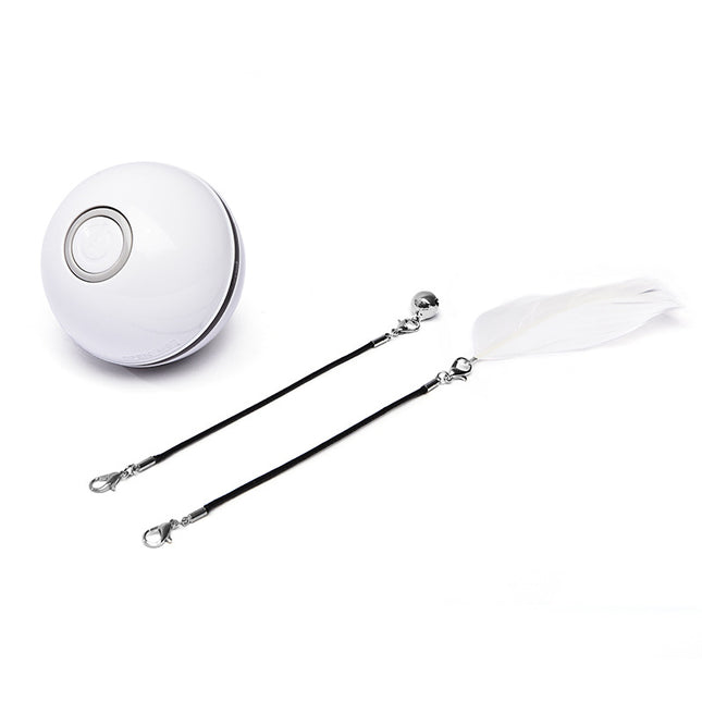 Smart USB Rechargeable Pet Interactive Rolling Ball(White) V888-ELOSUNG25938