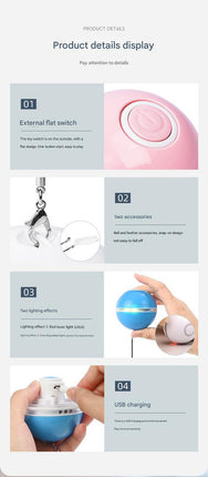 Smart USB Rechargeable Pet Interactive Rolling Ball(Blue)