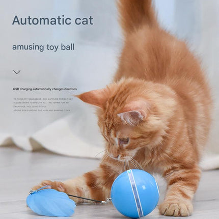 Smart USB Rechargeable Pet Interactive Rolling Ball(Blue)