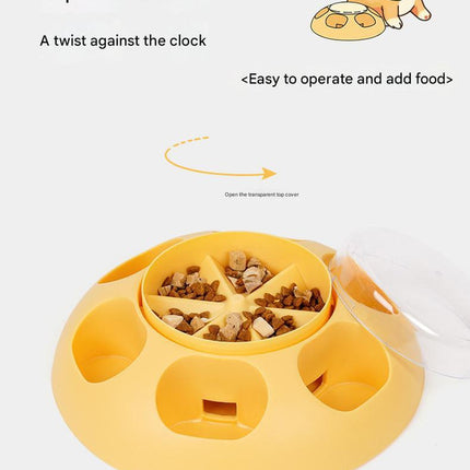 Interactive Pet Slow Feeder & Puzzle Toy - Press to Dispense Food, Improves Digestion(pink)