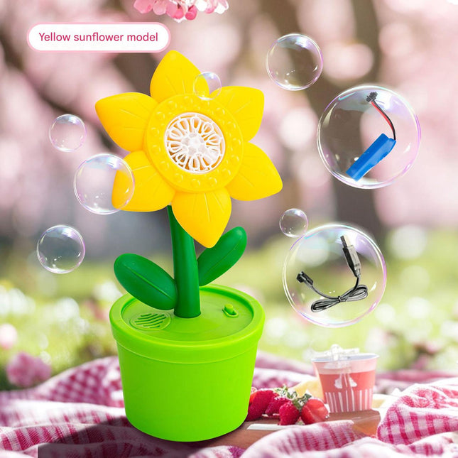 Electric Flower Bubble Machine with Music