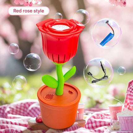 Electric Flower Bubble Machine with Music
